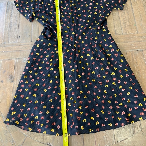 Madewell silk button front swing mini dress feline floral fit and flare size 6 - Picture 10 of 10